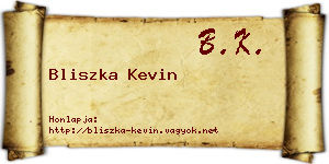 Bliszka Kevin névjegykártya