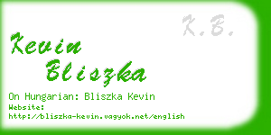 kevin bliszka business card